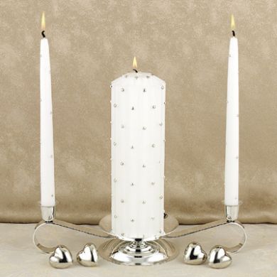 Silver Dot Unity Candle